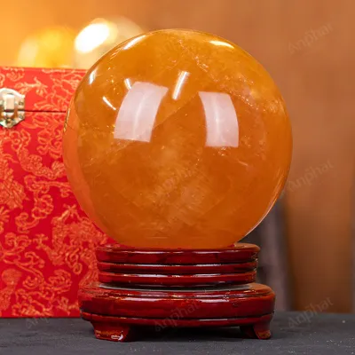 Quả Cầu Phong Thủy Canxit Vàng - 5,544kg - M29065544