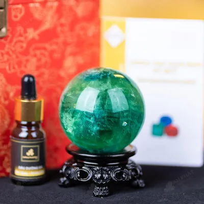 Quả Cầu Thạch Anh Xanh - Fluorite Xanh - 0,4Kg - M265004