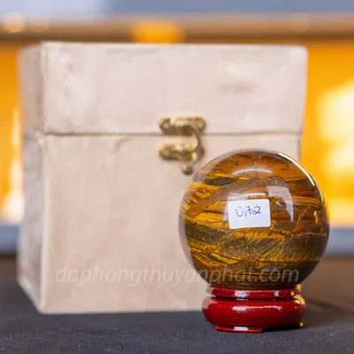 Quả Cầu Phong Thủy Đá Mắt Hổ 0.72Kg M039016 - 8cm