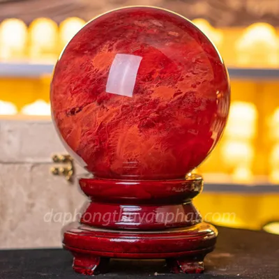 Quả Cầu Đá Núi Lửa Đỏ | Đá Obsidian Đỏ - 8,7kg - 19cm - M21576