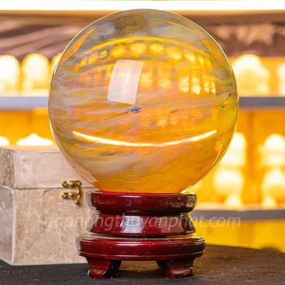 Quả Cầu Đá Phong Thủy Màu Vàng | Đá Obsidian Vàng  - 15,8kg - 22cm M19229