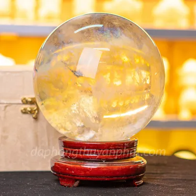 Quả Cầu Đá Phong Thủy Màu Vàng | Đá Obsidian Vàng  - 7,2kg - 18cm - M192213