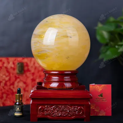 Quả Cầu Đá Núi Lửa Vàng - 4,86Kg - M215549
