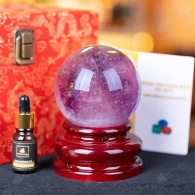 Quả Cầu Đá Thạch Anh Tím - 0,94kg - M0641094