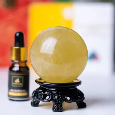 Quả Cầu Phong Thủy Đá Thạch Anh Vàng - 0,36kg - M1453036