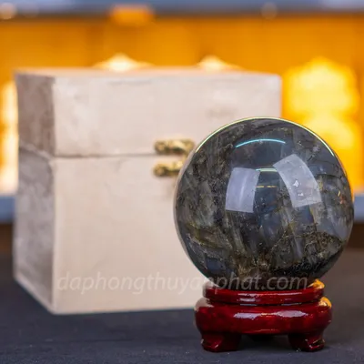 Qủa Cầu Phong Thủy Đá Xà Cừ 1.55kg - 10cm M07134