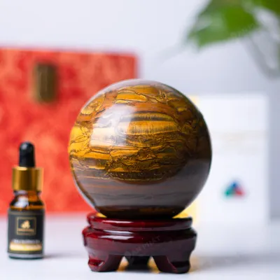 Quả Cầu Phong Thủy Đá Mắt Hổ - 1,31kg - M0390131