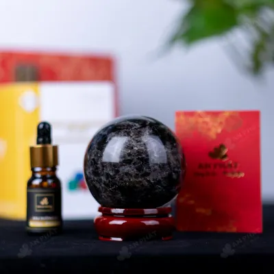 Quả Cầu Phong Thủy Đá Thạch Anh Đen - 0,47kg - M2602047