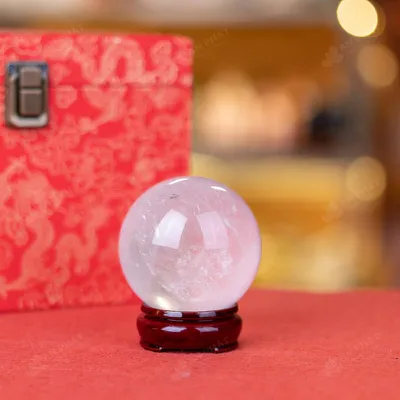 Quả Cầu Phong Thủy Đá Thạch Anh Trắng - 0,531Kg - M28240531