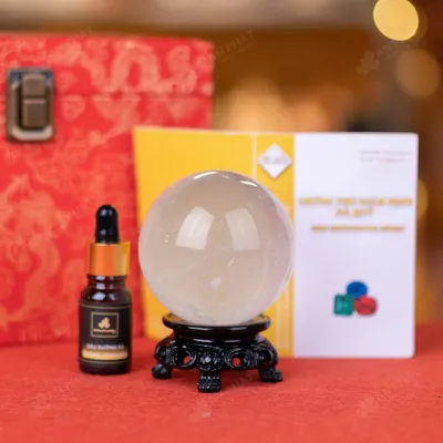 Quả Cầu Phong Thủy Đá Thạch Anh Trắng - 0,531Kg - M28240531