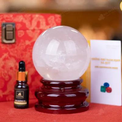 Quả Cầu Phong Thủy Đá Thạch Anh Trắng - 1,24Kg - M2824124