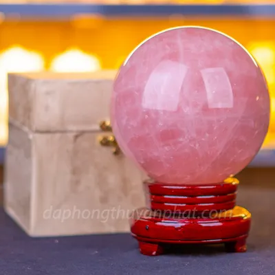 Quả Cầu Phong Thủy Đá Thạch Anh Hồng Có Sao* 3.45kg - 14cm M09445