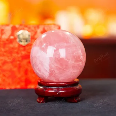 Quả Cầu Thạch Anh Hồng 2A Có Sao – 1,06kg – M0315106