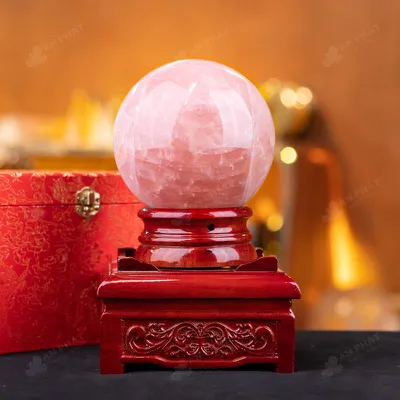 Quả Cầu Phong Thủy Đá Thạch Anh Hồng - 3,5kg - M057335