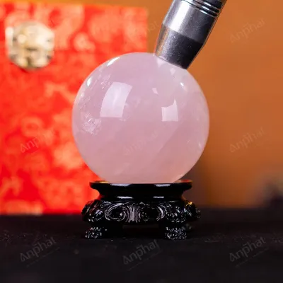 Quả Cầu Phong Thủy Đá Thạch Anh Hồng - 0,412kg - M14790412