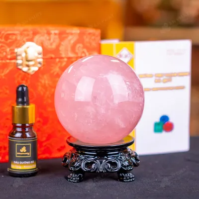 Quả Cầu Phong Thủy Đá Thạch Anh Hồng - 0,65kg - M1479065