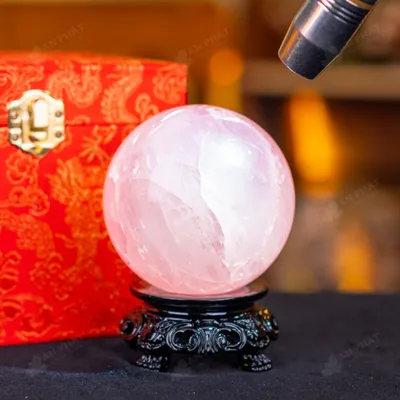 Quả Cầu Phong Thủy Đá Thạch Anh Hồng - 0,72kg - M1479072