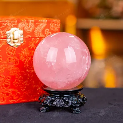 Quả Cầu Phong Thủy Đá Thạch Anh Hồng - 0,73kg - M1479073