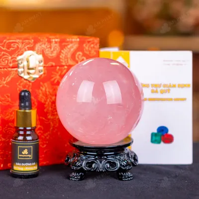 Quả Cầu Phong Thủy Đá Thạch Anh Hồng - 0,81kg - M1479081