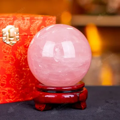 Quả Cầu Phong Thủy Đá Thạch Anh Hồng - 0,96kg - M1479096