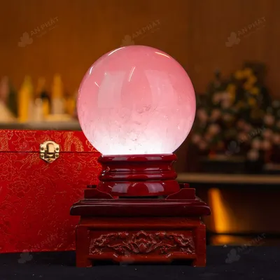 Quả Cầu Phong Thủy Đá Thạch Anh Hồng - 4,05kg - M1479405