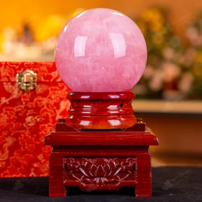 Quả Cầu Phong Thủy Đá Thạch Anh Hồng 5A - 1,8kg - M238118