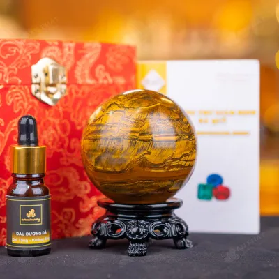 Quả Cầu Phong Thủy Đá Mắt Hổ - 0,5kg - M276905