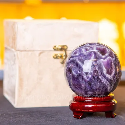 Qủa Cầu Phong Thủy Đá Thạch Anh Tím 1.14kg - 9cm M259810