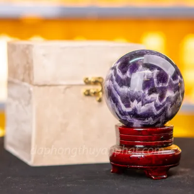 Qủa Cầu Đá Phong Thủy Thạch Anh Tím - 1,2kg - 9,5cm M25985