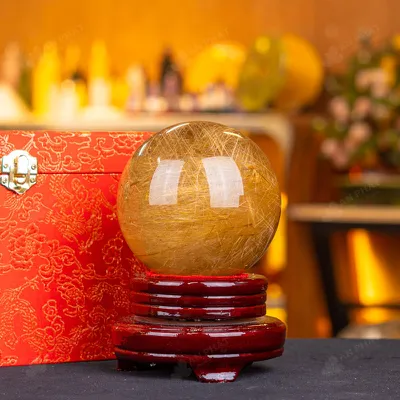 Quả Cầu Phong Thủy Đá Thạch Anh Tóc Vàng VIP - 1,6kg - M686816