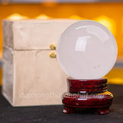 Qủa Cầu Phong Thủy Đá Thạch Anh Trắng - 1,54Kg - 10cm - M26072