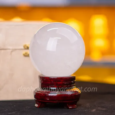 Qủa Cầu Phong Thủy Đá Thạch Anh Trắng - 1,54Kg - 10cm - M26072