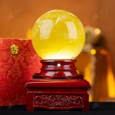 Quả Cầu Phong Thủy Đá Thạch Anh Vàng 1A - 4kg - M19774