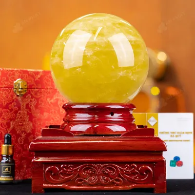 Quả Cầu Phong Thủy Đá Thạch Anh Vàng 1A - 5,1kg - M197751