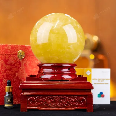 Quả Cầu Phong Thủy Đá Thạch Anh Vàng 1A - 5,58kg - M1977558
