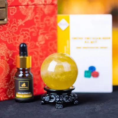 Quả Cầu Phong Thủy Đá Thạch Anh Vàng - 0,17kg - M1453017