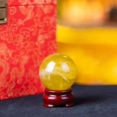 Quả Cầu Phong Thủy Đá Thạch Anh Vàng - 0,17kg - M1453017