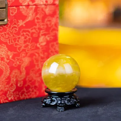 Quả Cầu Phong Thủy Đá Thạch Anh Vàng - 0,17kg - M1453017