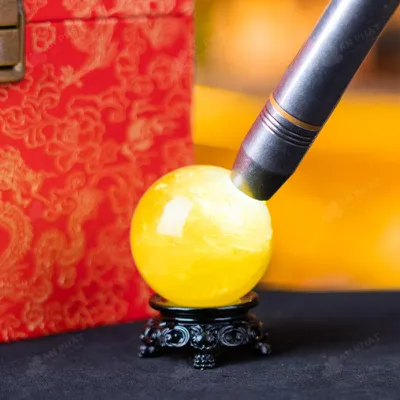 Quả Cầu Phong Thủy Đá Thạch Anh Vàng - 0,23kg - M1453023