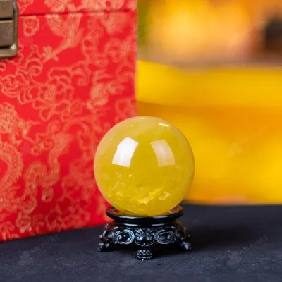 Quả Cầu Phong Thủy Đá Thạch Anh Vàng - 0,23kg - M1453023