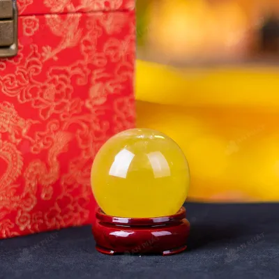 Quả Cầu Phong Thủy Đá Thạch Anh Vàng - 0,23kg - M1453023