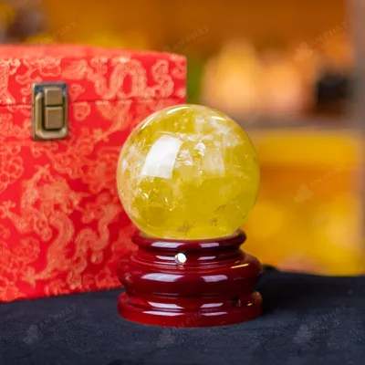 Quả Cầu Phong Thủy Đá Thạch Anh Vàng - 0,98kg - M1453098