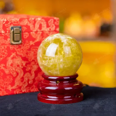 Quả Cầu Phong Thủy Đá Thạch Anh Vàng - 0,98kg - M1453098