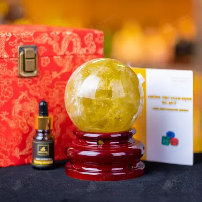 Quả Cầu Phong Thủy Đá Thạch Anh Vàng - 0,98kg - M1453098