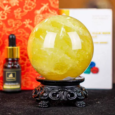 Quả Cầu Phong Thủy Đá Thạch Anh Vàng 1A Có Sao - 0,74kg - M1977074