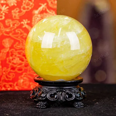 Quả Cầu Phong Thủy Đá Thạch Anh Vàng 1A Có Sao - 0,74kg - M1977074