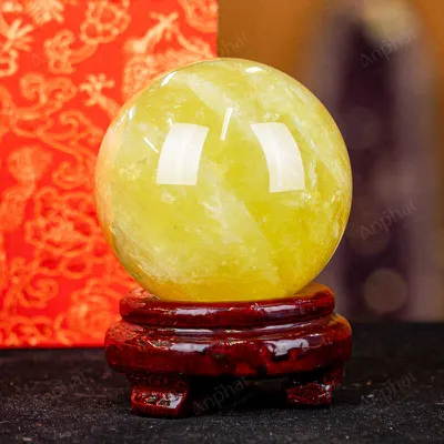 Quả Cầu Phong Thủy Đá Thạch Anh Vàng 1A Có Sao - 0,74kg - M1977074