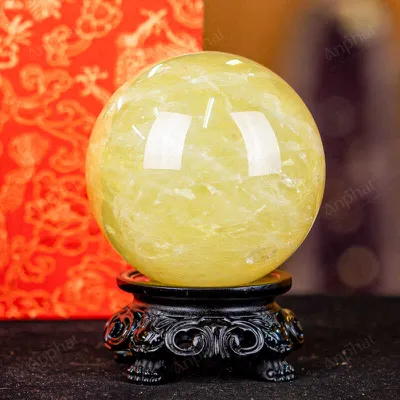 Quả Cầu Phong Thủy Đá Thạch Anh Vàng 1A Có Sao - 0,75kg - M1977075