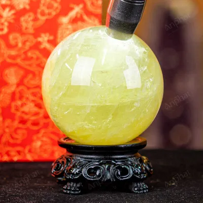 Quả Cầu Phong Thủy Đá Thạch Anh Vàng 1A Có Sao - 0,75kg - M1977075