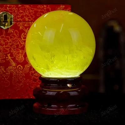 Quả Cầu Phong Thủy Đá Thạch Anh Vàng 1A - 1,47kg - M1977147